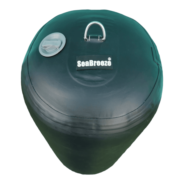 SeaBreeze oppblåsbar fender 85x36cm - Sort PVC og grå ventil