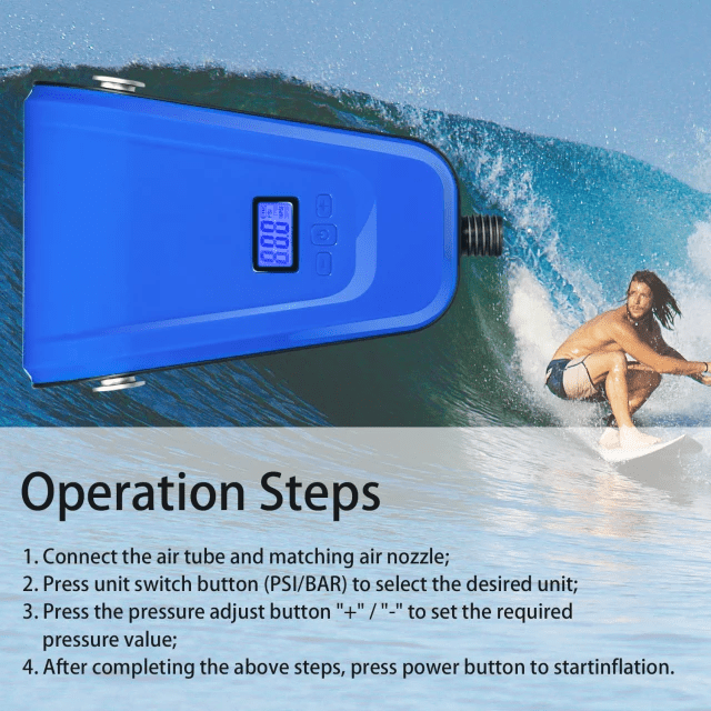 Oppladbar SUP pumpe med innebygget batteri - SeaBreeze